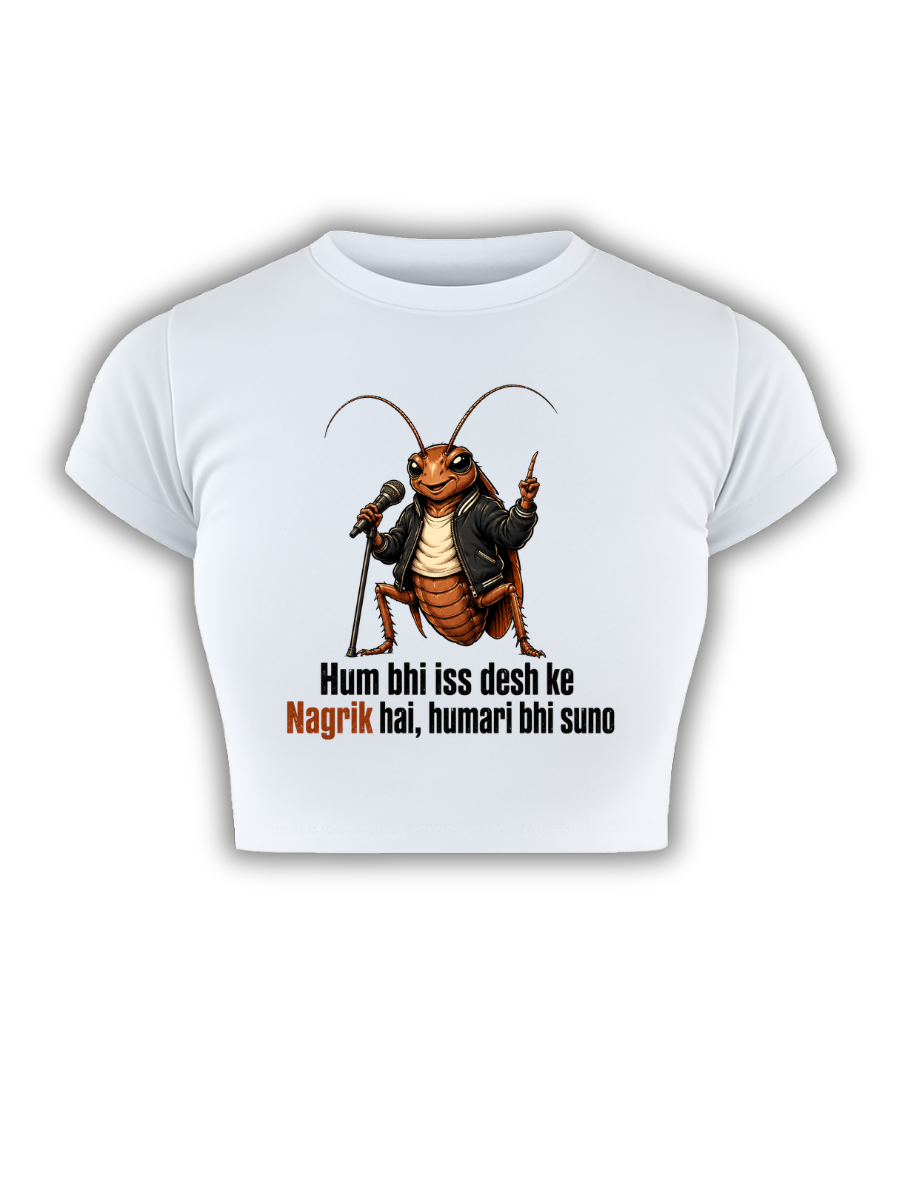 NAGRIK KEEDA White Baby Tee