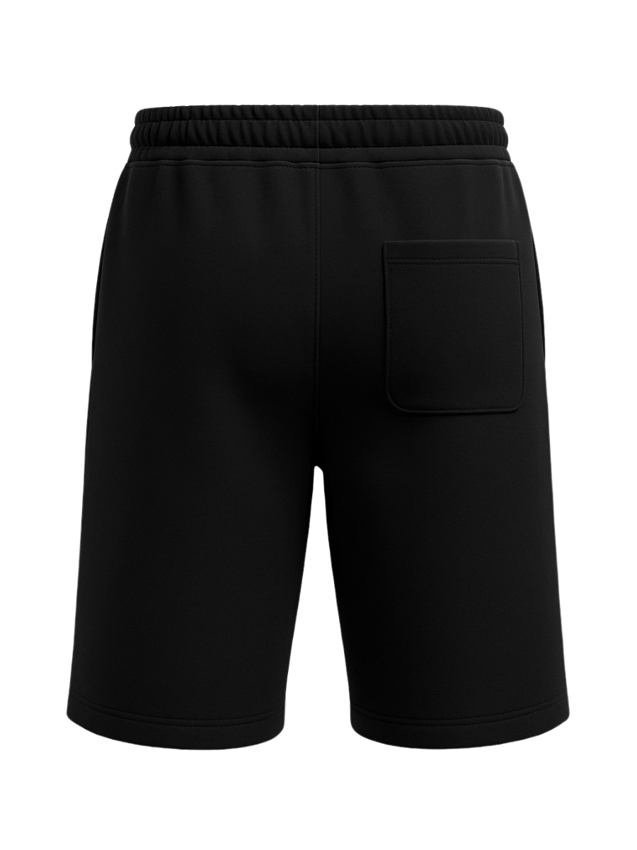PITCH BLACK SOLID HEAVYWEIGHT OVER SIZED SHORTS