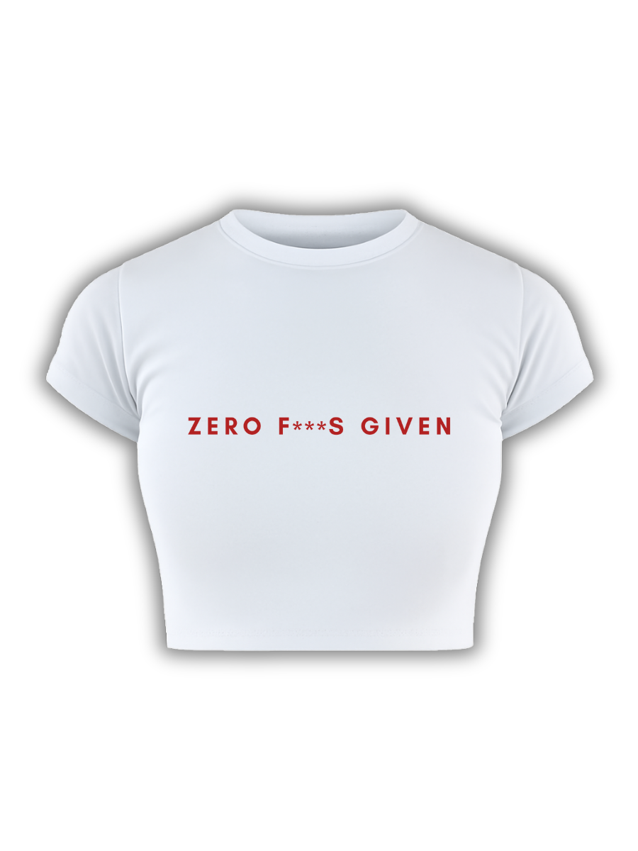 ZERO F***S GIVEN ESSENTIAL White Baby Tee