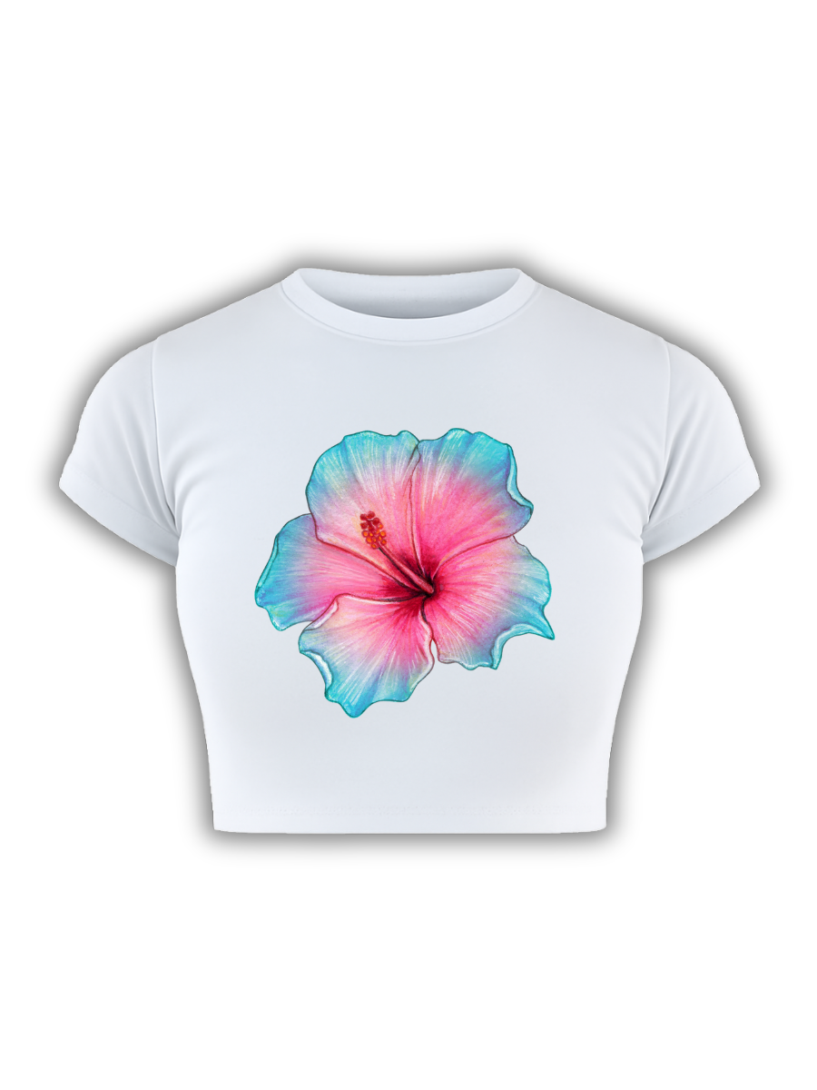 COTTON CANDY CHAOS White Baby Tee