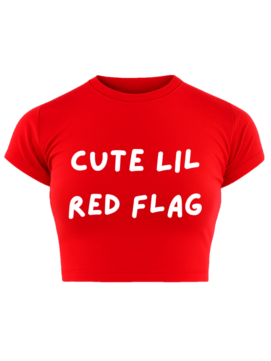 CUTE LILL' RED FLAG Red Baby Tee