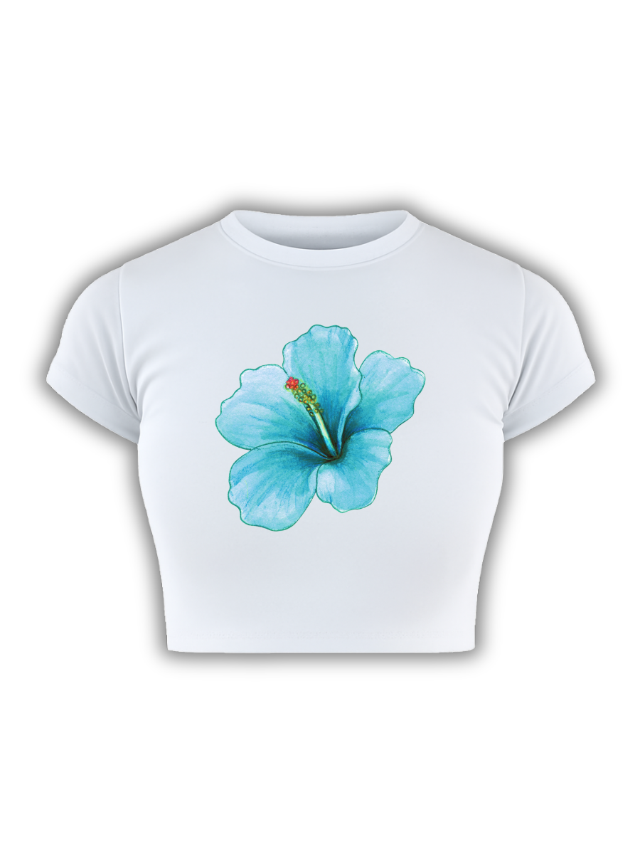 TROPICAL TROUBLE White Baby Tee