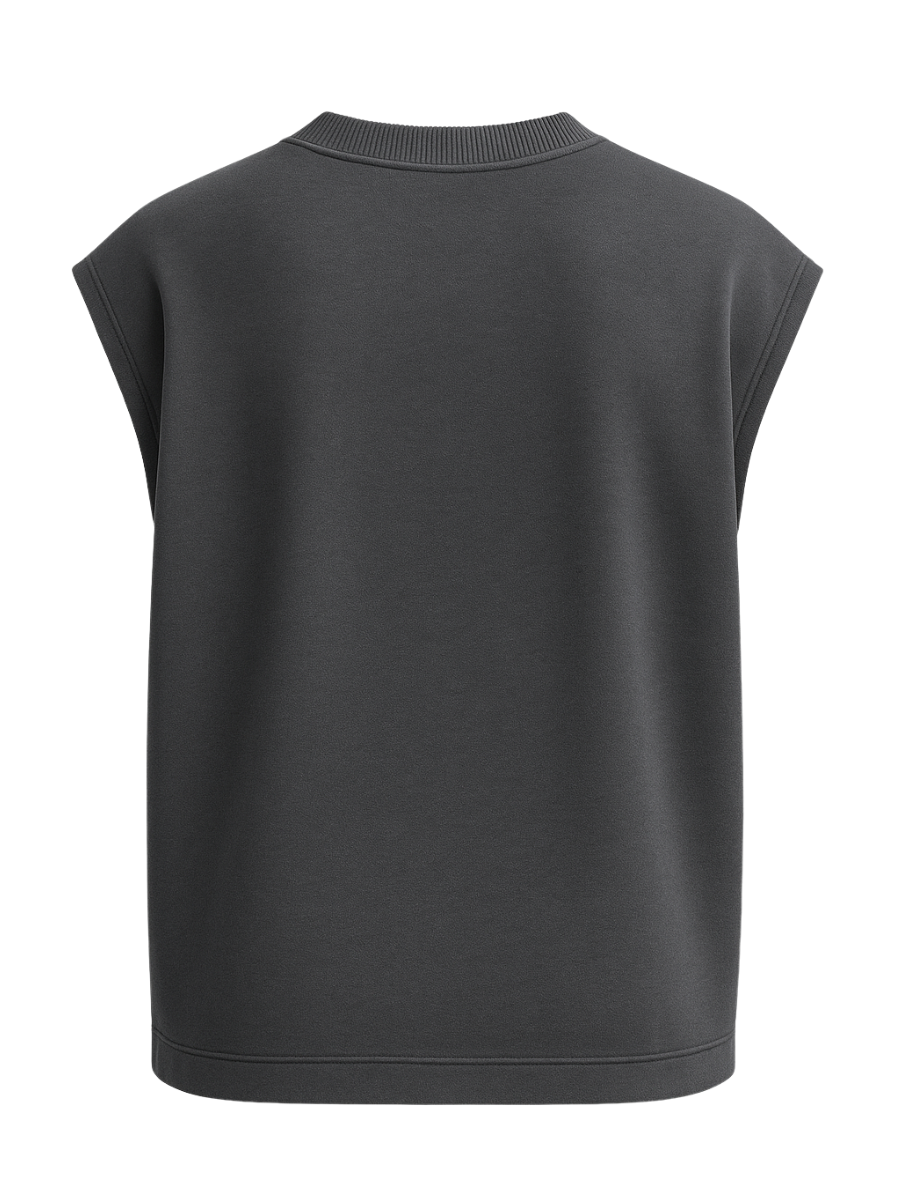 CHARCOAL GREY SOLID HEAVYWEIGHT OVER SIZED TANK