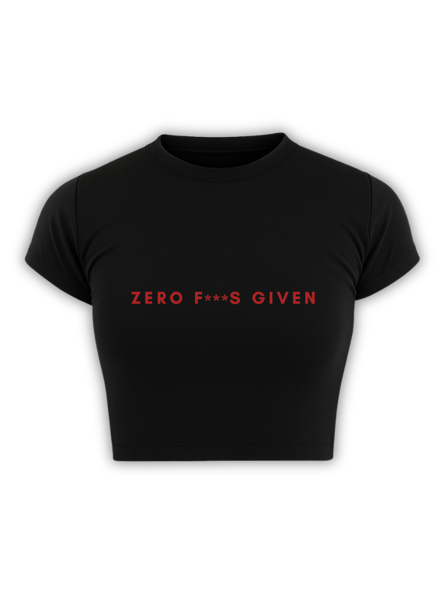 ZERO F***S GIVEN ESSENTIAL Black Baby Tee
