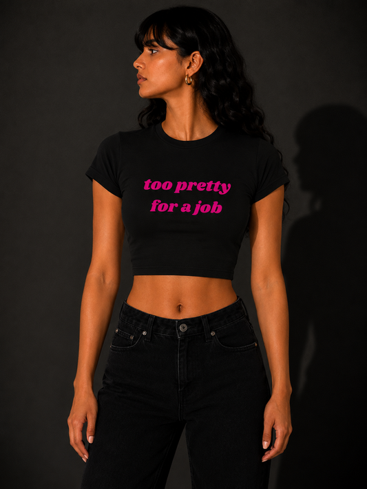 PRETTY PRIVILEGE Black Baby Tee