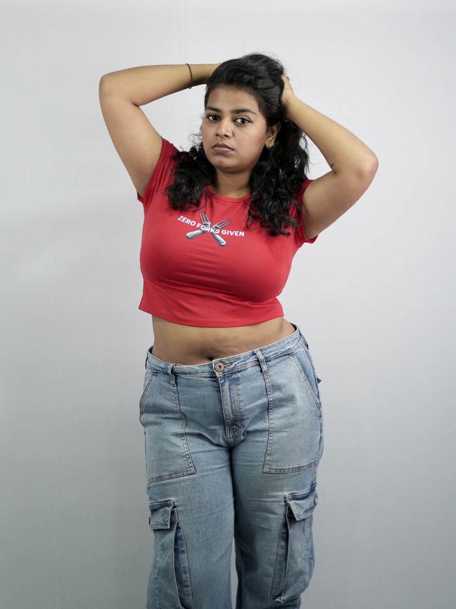 ZERO FORKS GIVEN Red Baby Tee