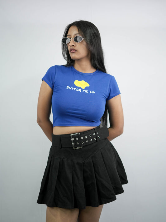BUTTER ME UP Royal Blue Baby Tee