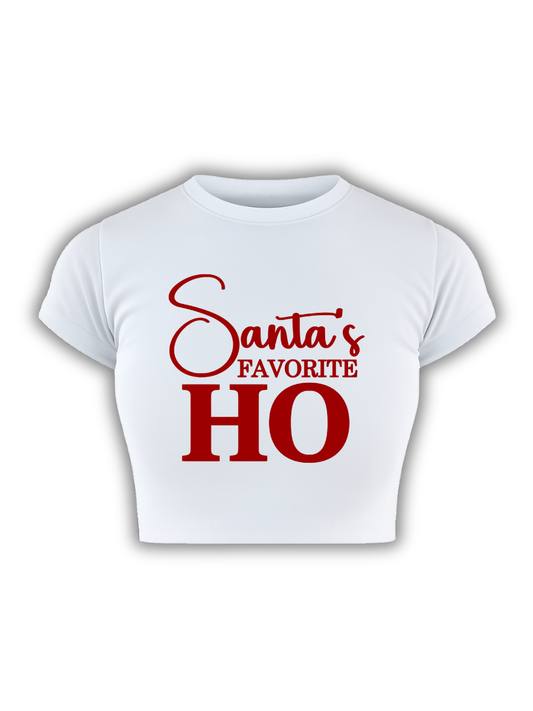 SANTA'S GUILTY PLEASURE White Baby Tee