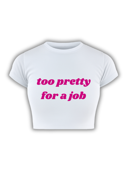 PRETTY PRIVILEGE White Baby Tee