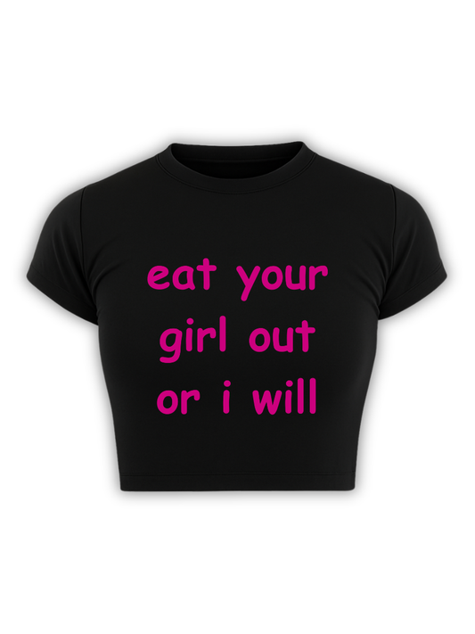 STEAL YOUR GIRL Black Baby Tee