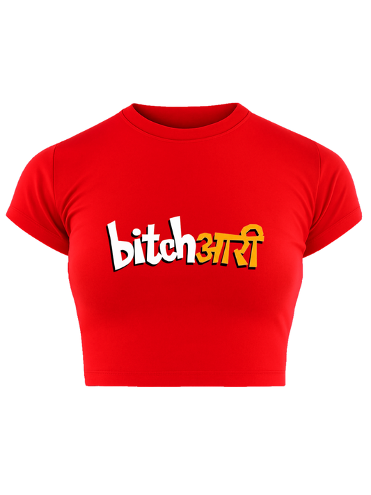 BITCHARI Red Baby Tee