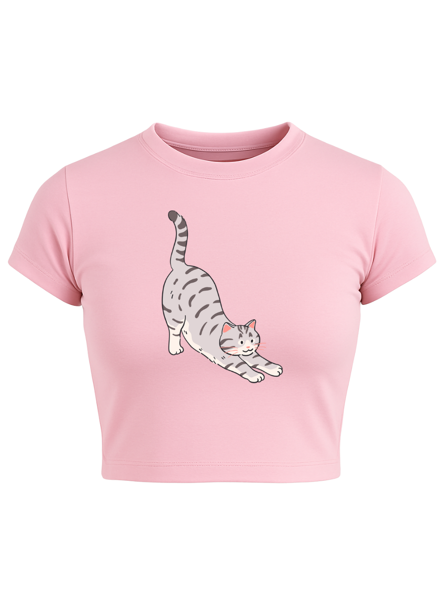 STRETCH MODE: ON Baby Pink Baby Tee