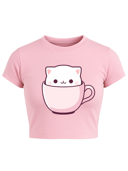 MEOWCHA Baby Pink Baby Tee