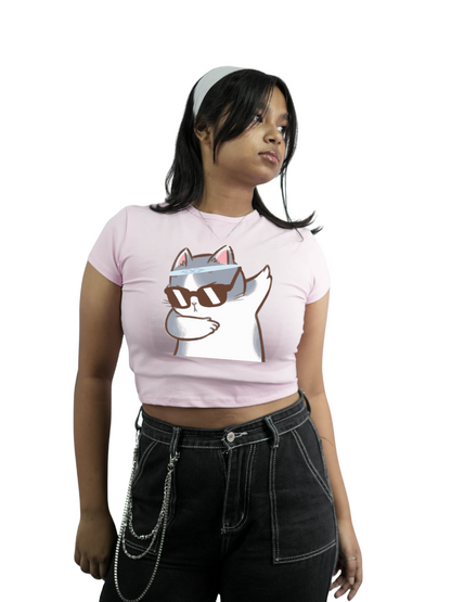 DAB MEOW Baby Pink Baby Tee