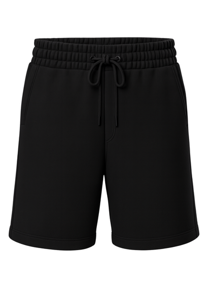 PITCH BLACK SOLID HEAVYWEIGHT OVER SIZED SHORTS