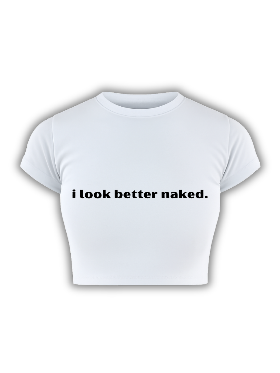 BETTER NAKED White Baby Tee