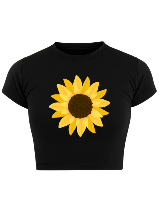 HERE COMES THE SUN Black Baby Tee