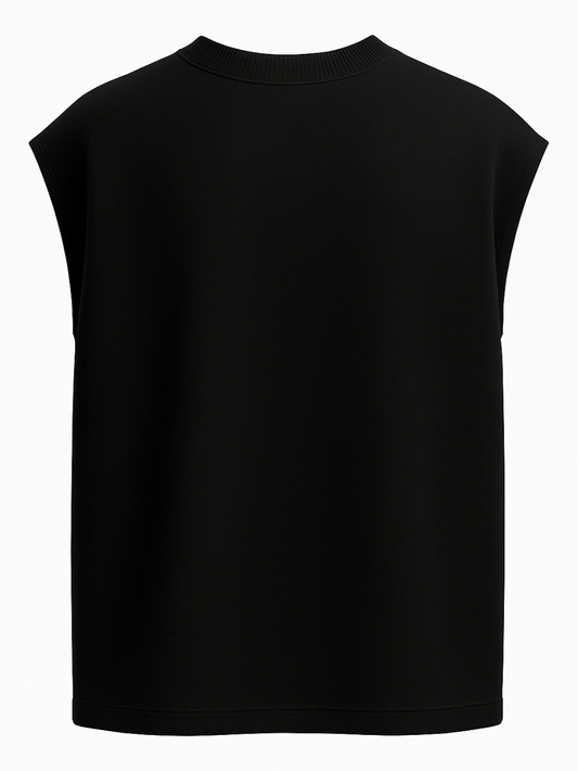 PITCH BLACK SOLID HEAVYWEIGHT OVERSIZED TANK