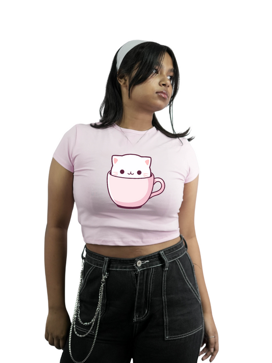 MEOWCHA Baby Pink Baby Tee