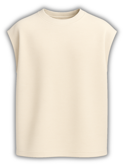 OFF-WHITE SOLID HEAVYWEIGHT OVER SIZED TANK