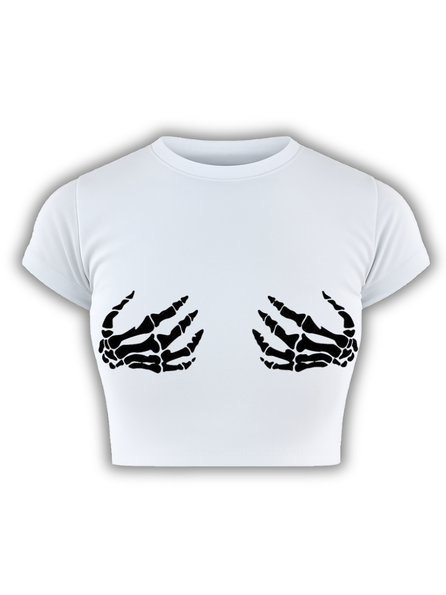 TOUCH ME NOT White Baby Tee