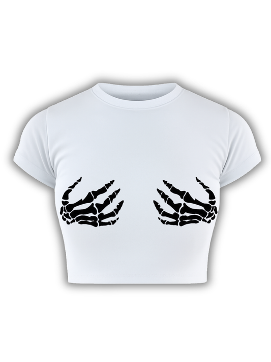 TOUCH ME NOT White Baby Tee