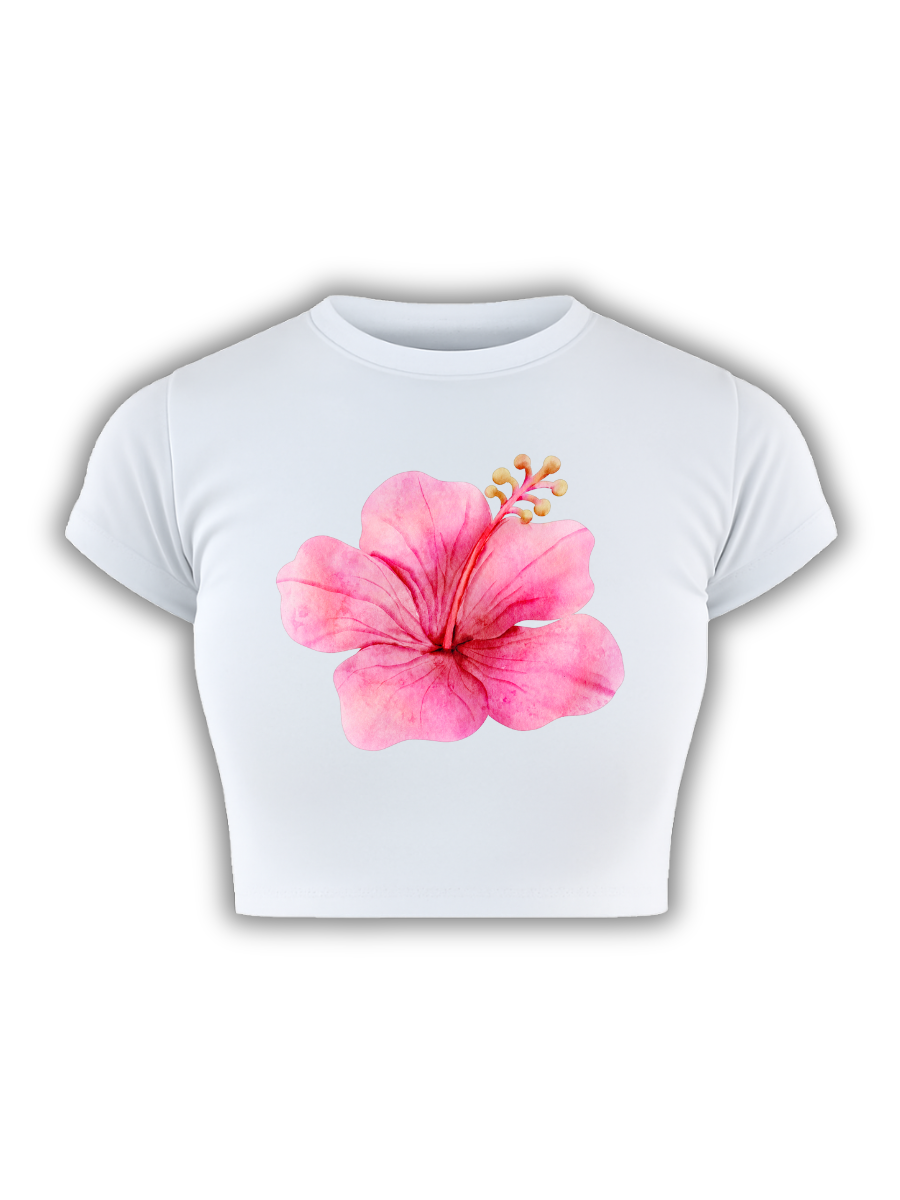 TROPIC TROUBLE White Baby Tee