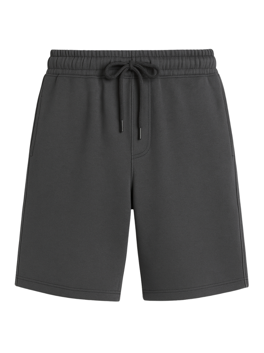 PHANTOM GREY SOLID HEAVYWEIGHT OVER SIZED SHORTS