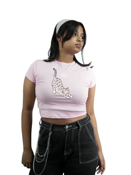 STRETCH MODE: ON Baby Pink Baby Tee