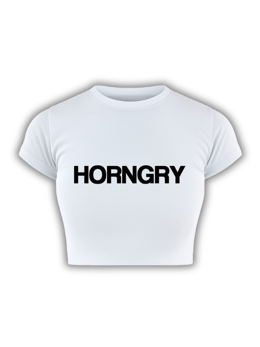 HORNGRY White Baby Tee