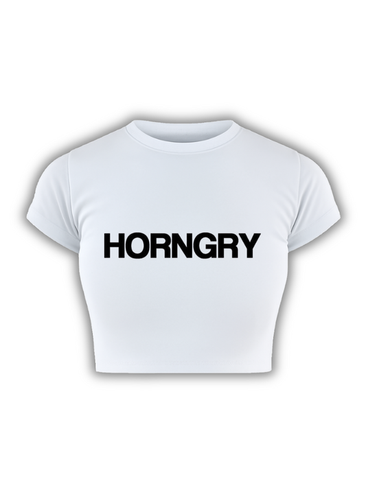 HORNGRY White Baby Tee