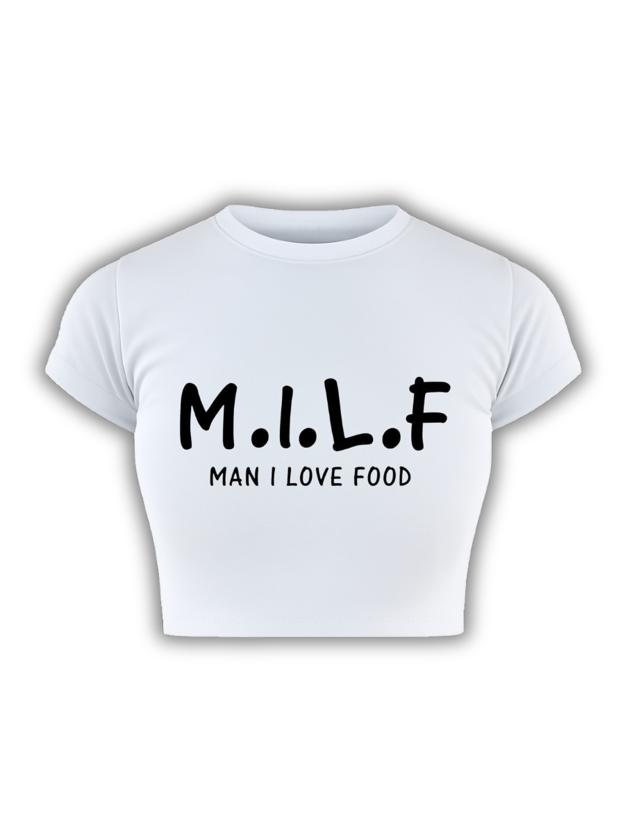 M.I.L.F White Baby Tee