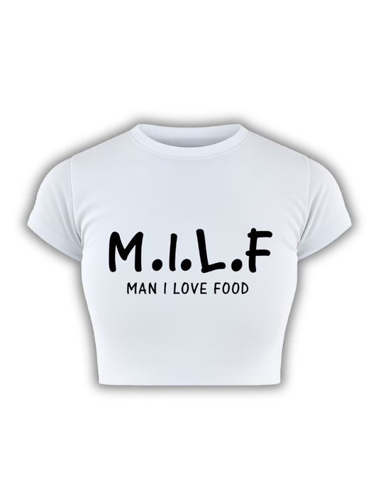 M.I.L.F White Baby Tee