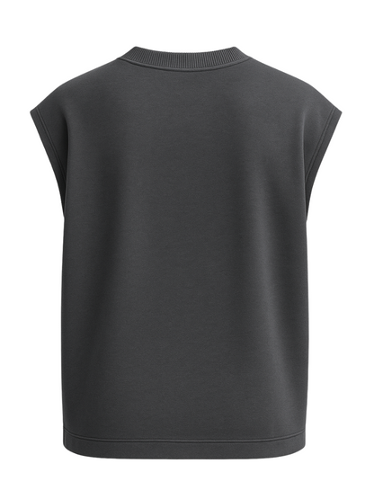 CHARCOAL GREY SOLID HEAVYWEIGHT OVER SIZED TANK