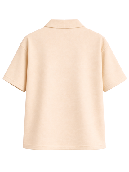 CREAM TERRY BOX-FIT HEAVYWEIGHT SHIRT
