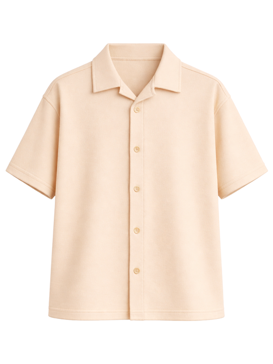 CREAM TERRY BOX-FIT HEAVYWEIGHT SHIRT