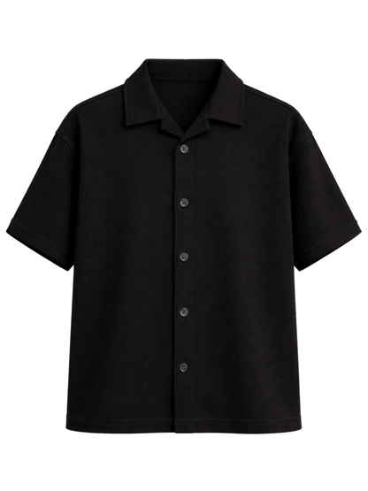 BLACK TERRY BOX-FIT HEAVYWEIGHT SHIRT