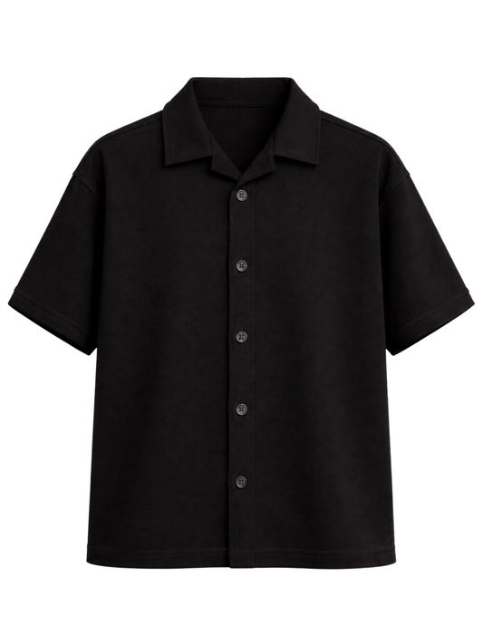 BLACK TERRY BOX-FIT HEAVYWEIGHT SHIRT