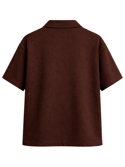 BROWN TERRY BOX-FIT HEAVYWEIGHT SHIRT