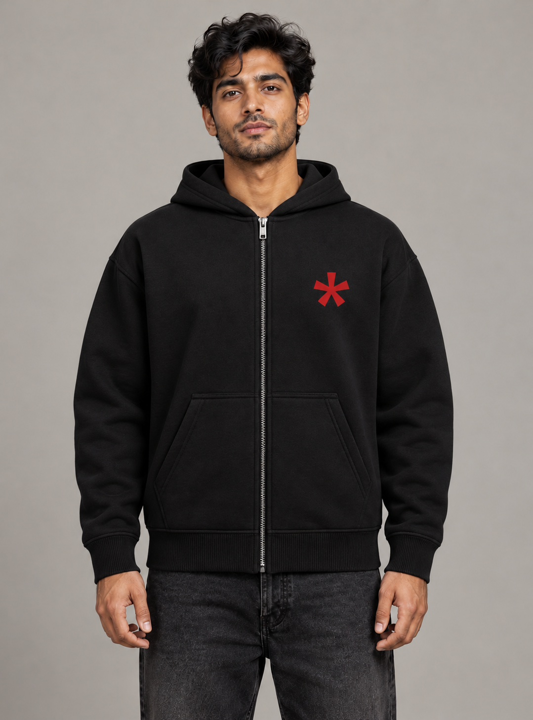 MIDNIGHT ASTERIX HEAVYWEIGHT OVERSIZED ZIPPER HOODIE