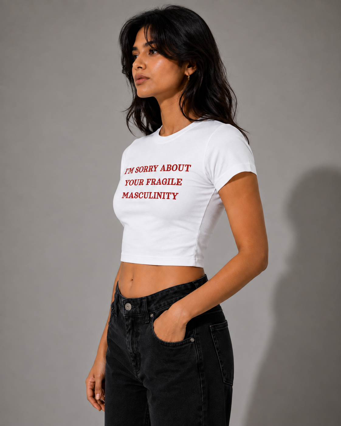 FRAGILE MASCULINITY White Baby Tee