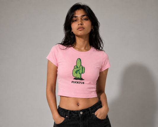 PRICK ME NOT Baby Pink Baby Tee