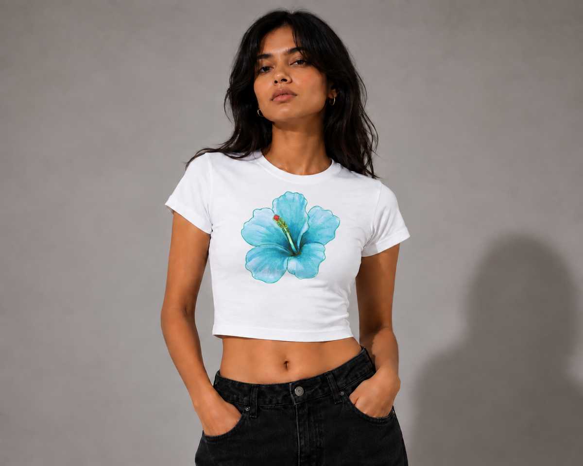 TROPICAL TROUBLE White Baby Tee