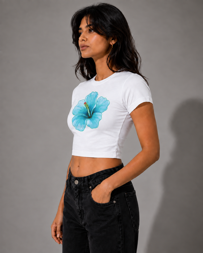 TROPICAL TROUBLE White Baby Tee
