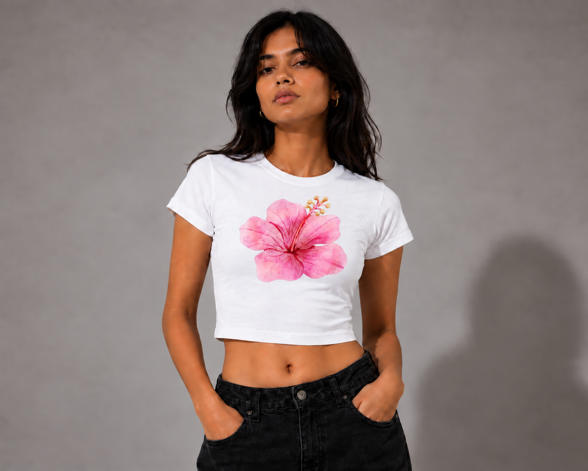 TROPIC TROUBLE White Baby Tee