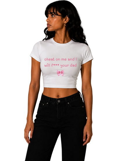 DADDY ISSUES? NOT MINE White Baby Tee