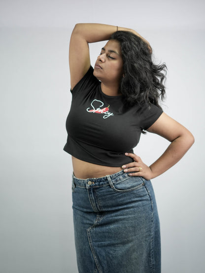 SPICY Black Baby Tee