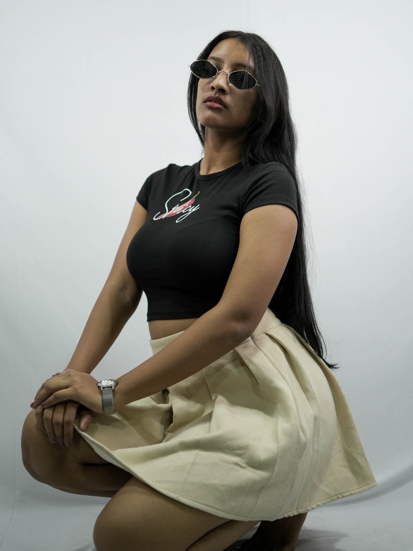 SPICY Black Baby Tee