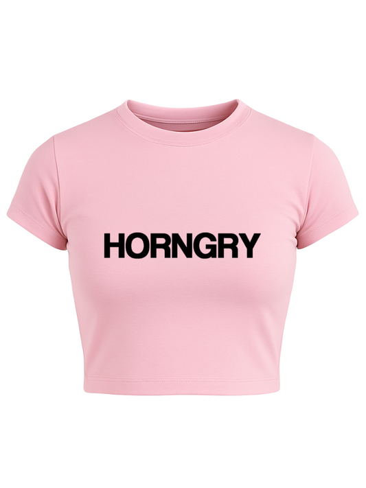 HORNGRY Baby Pink Baby Tee